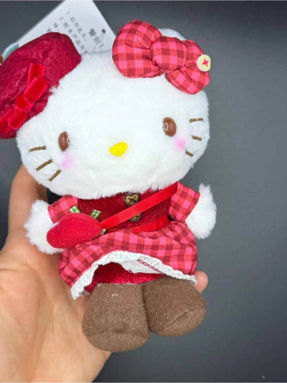 Sanrio the Autumn Apple Series Hello Kitty plush/keychain Mk188